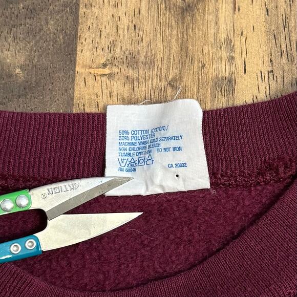 FSU Florida State Seminoles Sweatshirt Crewneck Tultex VTG 80s Maroon Unisex XL - Picture 8 of 11